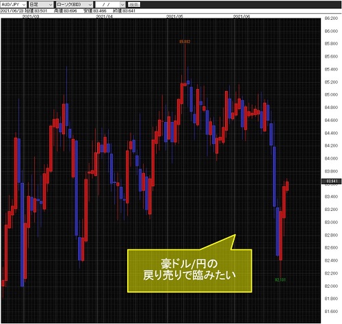 豪ドル/円日足