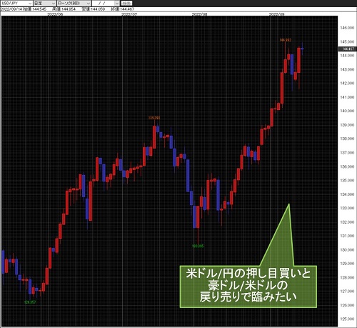 米ドル/円日足チャート